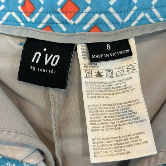 Womens NVO by Lanctot Golf Skort Geometric blue/orange Pockets Stretch size 8 - Picture 6 of 7